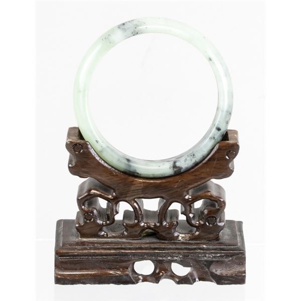 Chinese White and Black Hardstone Bangle