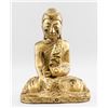 Image 1 : Burma Woood Carved Seated Buddha Embedded Stones