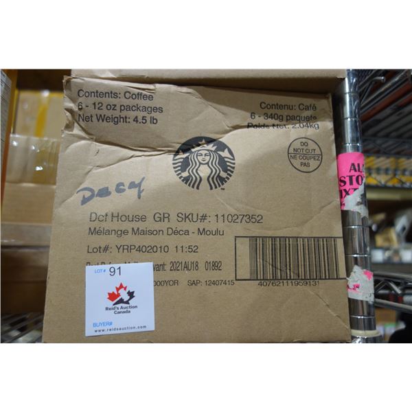 6 Bags of Starbucks Decafe Coffee