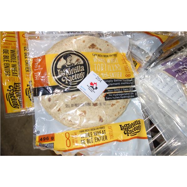 12 Packs of Whole Wheat Tortillas