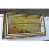 Image 1 : Framed Oil On Board Lake Scene