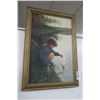 Image 1 : Framed Oil On Canvas Boy Playing With Sailboat