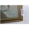 Image 2 : Framed Oil On Canvas Boy Playing With Sailboat
