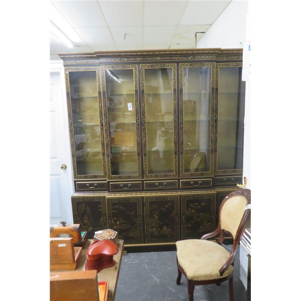 Painted Oriental Curio Cabinet