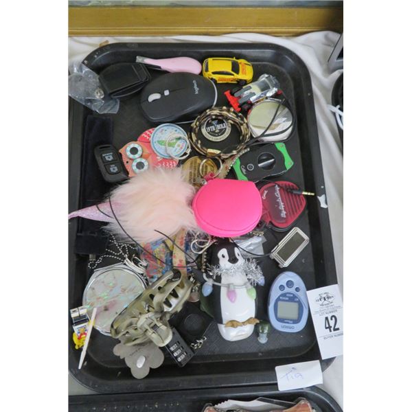 Tray of Luggage Locks, Mouse, Die Cast, Mirrors & More