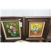 Image 1 : 2-Framed Flower Prints Oil On Canvas 11" x 14" - 2 X $