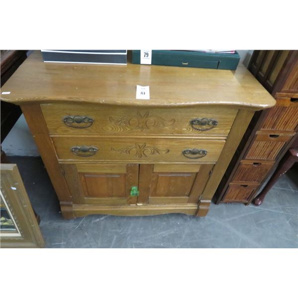 Tiger Oak 2 Drawer Base Cabinet 32  W x 18  D x 30  T