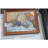 Image 1 : 3-Framed Table Scene Oil On Canvas by G. Davis - 3 X $