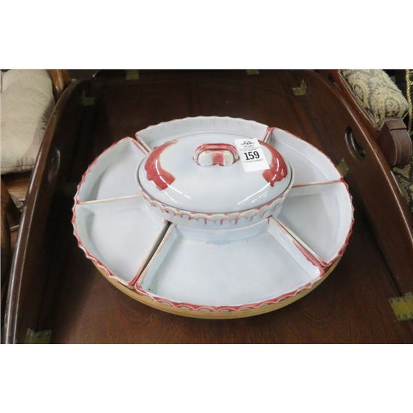 Ceramic Divided Serving Tray w/Bowl