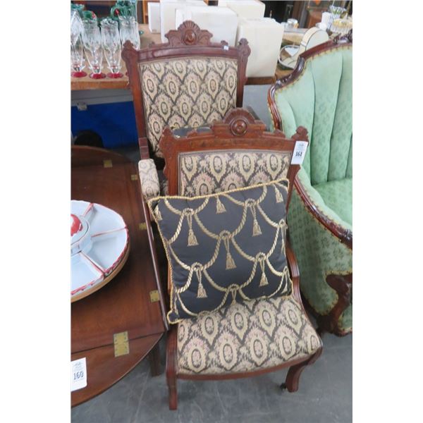 2-Mahogany Padded Sidechairs - 2 X $