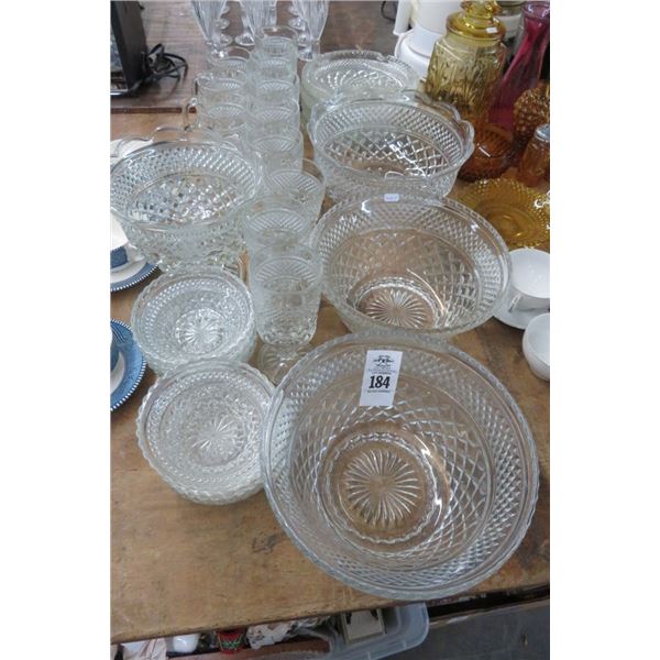 Lot of Pressed Bowls, Glass Dishes & Cups