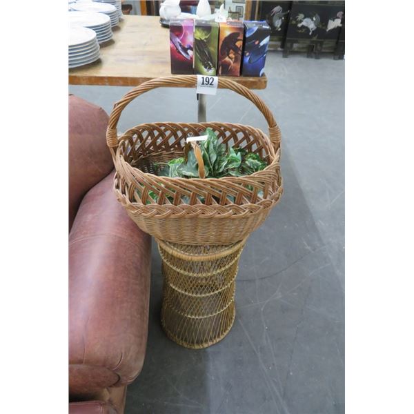 Wicker Plant Stand & Basket