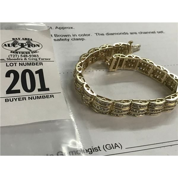 14K YG Diamond Bracelet 270 Round Brilliant Cut Diamonds Payment Required By Bank Transfer