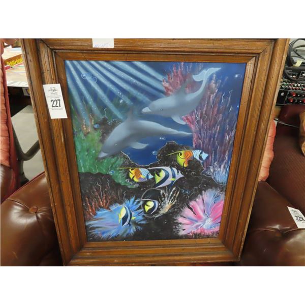 Framed On Canvas Tropical Fish Artist Roxanne Vallex -