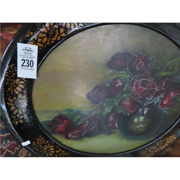 Painted Oval Still Life Wall Art