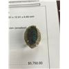 Image 3 : 18K YG Opal & Diamond Ring Opal Weight 11.30 CT 70 Round