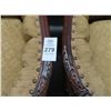 Image 2 : Caniveres Brown Cloth Tufted Carved Mahogany Trim Sofa