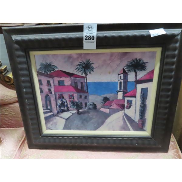 Framed Oil On Board "Small Palisades" by Milan