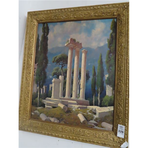 Framed Photo Print Oil On Board  Greek Ruins  by Greer