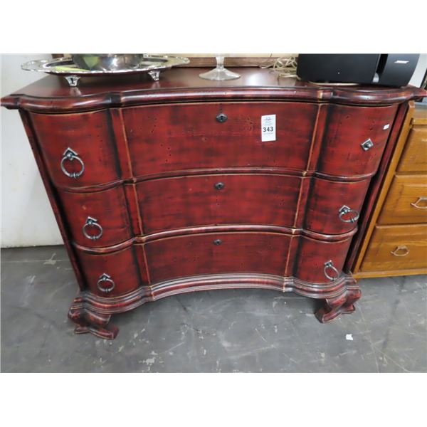 Cherry Carved 3 Drawer Chest (Damaged Handle)