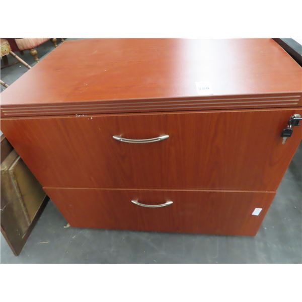 2 Drawer Mahogany Lateral File Cabinet