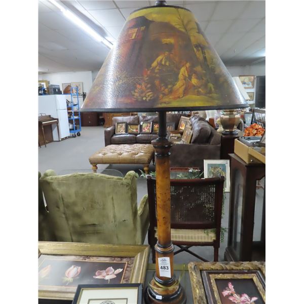 Lamp w/Farm Scene Shade