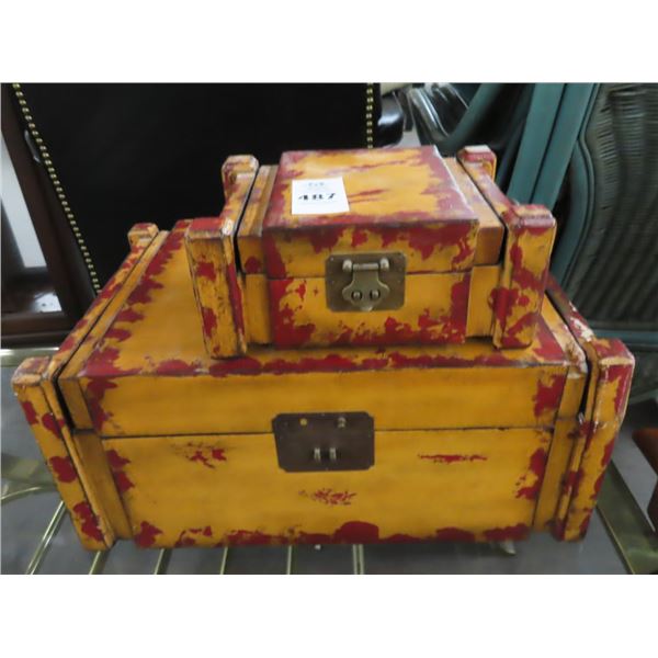 Ornate Storage Boxes Set of (2)