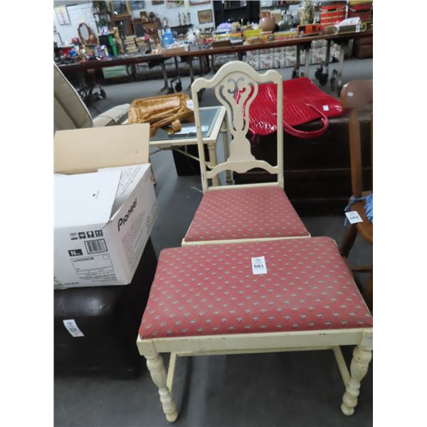 Padded Chair & Small Bench