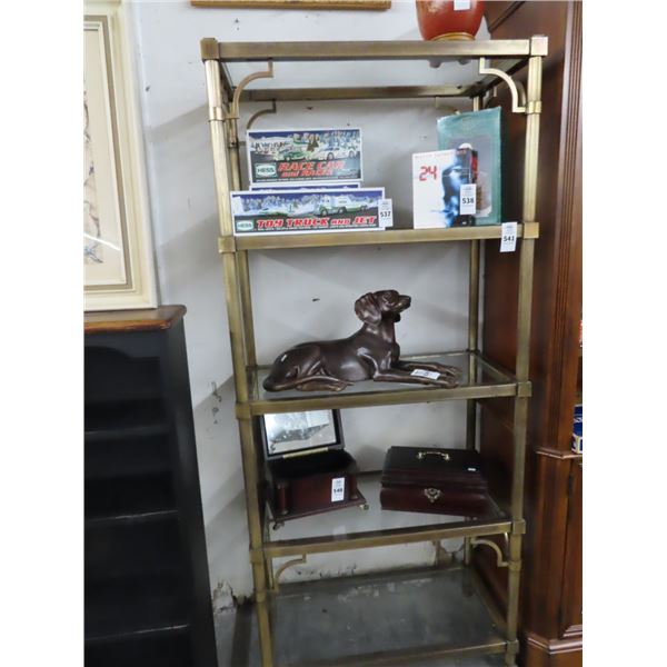 Brass/Glass 5 Shelf Display