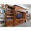 Image 3 : Mahogany Entertainment Center w/Bookshelves