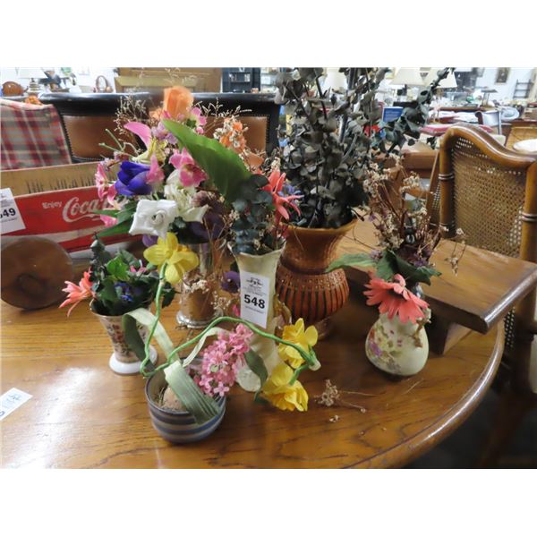 Lot of Silk Flower Arrangements