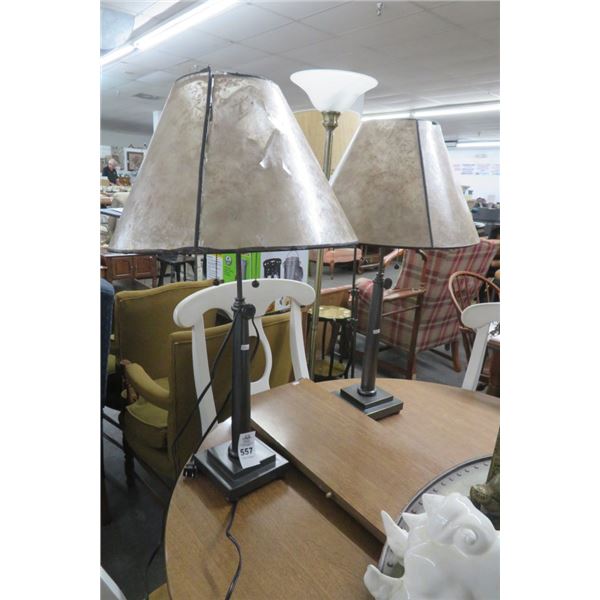 Pair of Metal Stick Lamps