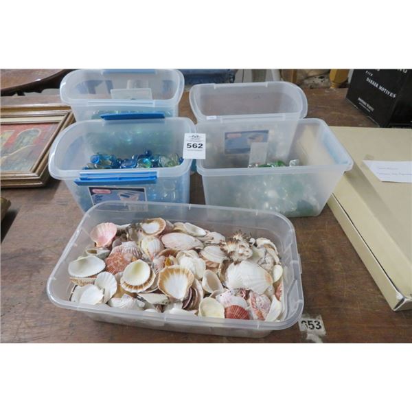 Lot of Glass Rocks & Sea Shells