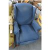 Image 1 : Blue Fabric Recliner Wingback Chair