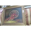 Image 1 : Ornately Framed Oil On Canvas "Berries" Unsigned