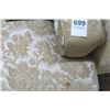 Image 3 : Tan/Gold Floral Fabric Print Loveseat