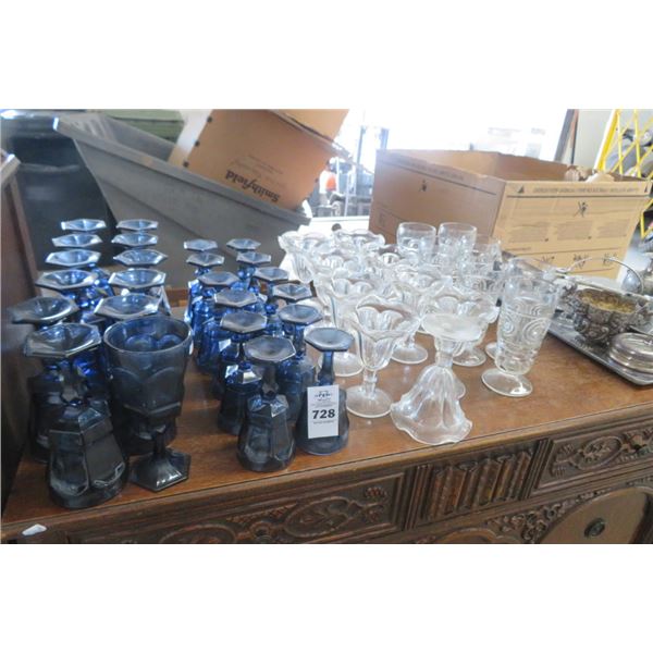 Blue Stem Glasses, Parfaits, Footed Glasses