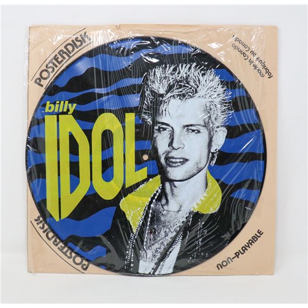 NON PLAYABLE BILLY IDOL POSTERDISK ART RECORD
