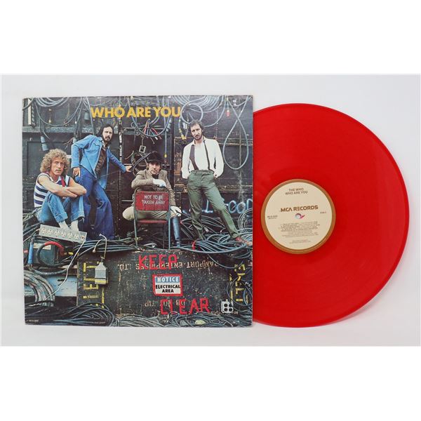 WHO ARE YOU THE WHO RED VINYL DISC 1978 MCA 3050