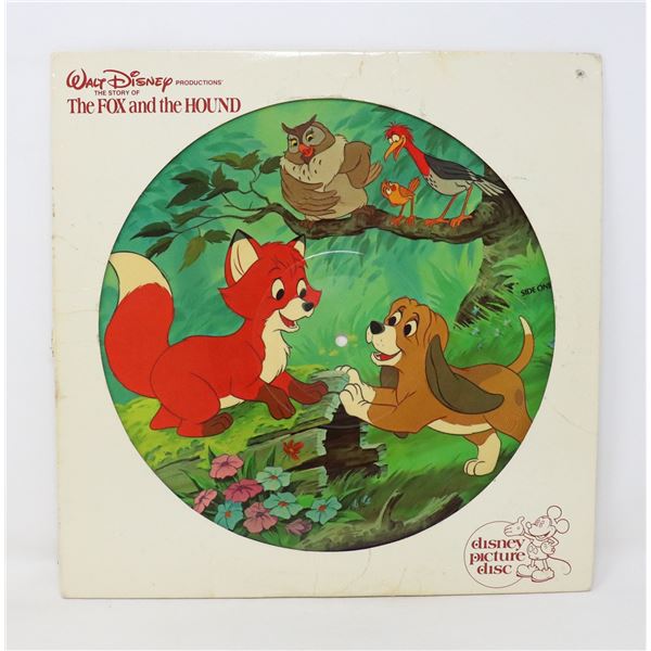 FOX & THE HOUND DISNEY PICTURE VINYL DISC 1981