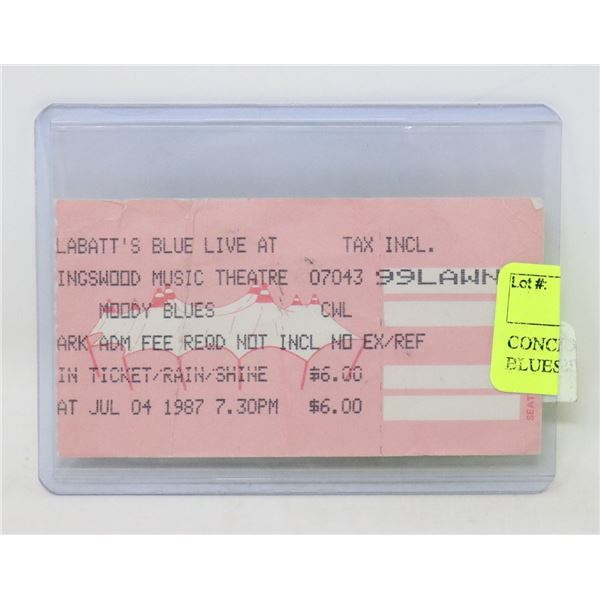 CONCERT TICKET STUB MOODY BLUES 1987 WONDERLAND