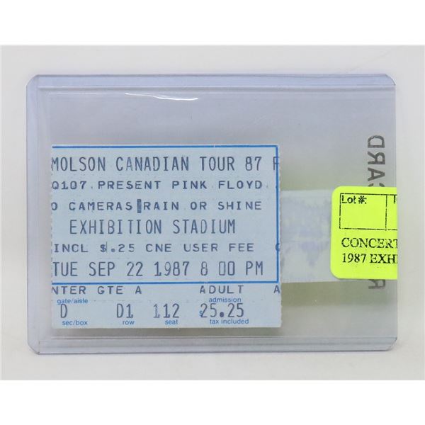 CONCERT TICKET STUB PINK FLOYD 1987 EXHIBITION