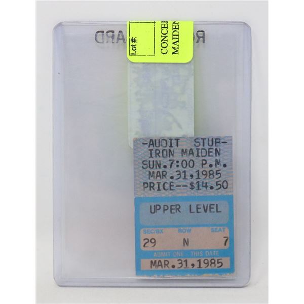 CONCERT TICKET STUB IRON MAIDEN 1985 HAWAII