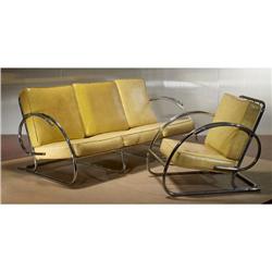 Howell sofa and armchair USA chrome-plated st