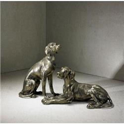 Gucci dog sculptures, pair Italy, c. 1970 sil