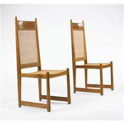 Brazilian chairs, pair c. 1965 jacaranda, rat