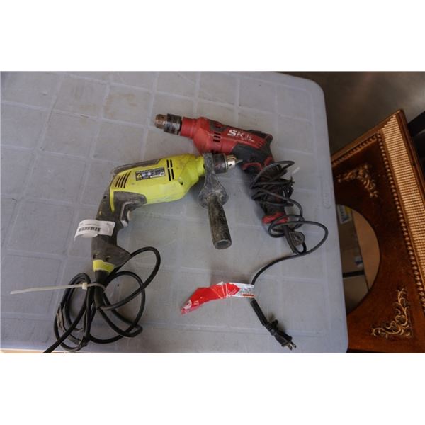 RYOBI AND SKIL HAMMER DRILLS