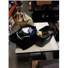 Image 1 : 2 PAILS OF TOOLS, WORK GLOVES AND HONDA CAR BATTERY