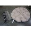 Image 1 : RV OUTDOOR CARPET AND 4.5FT DIAMETER PATIO CHAIR CUSHION