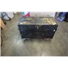 Image 1 : ROLLING WOOD TOOL CHEST WITH HASP CONTAINS ELECTRICIANS TOOLS AND SUPPLIES